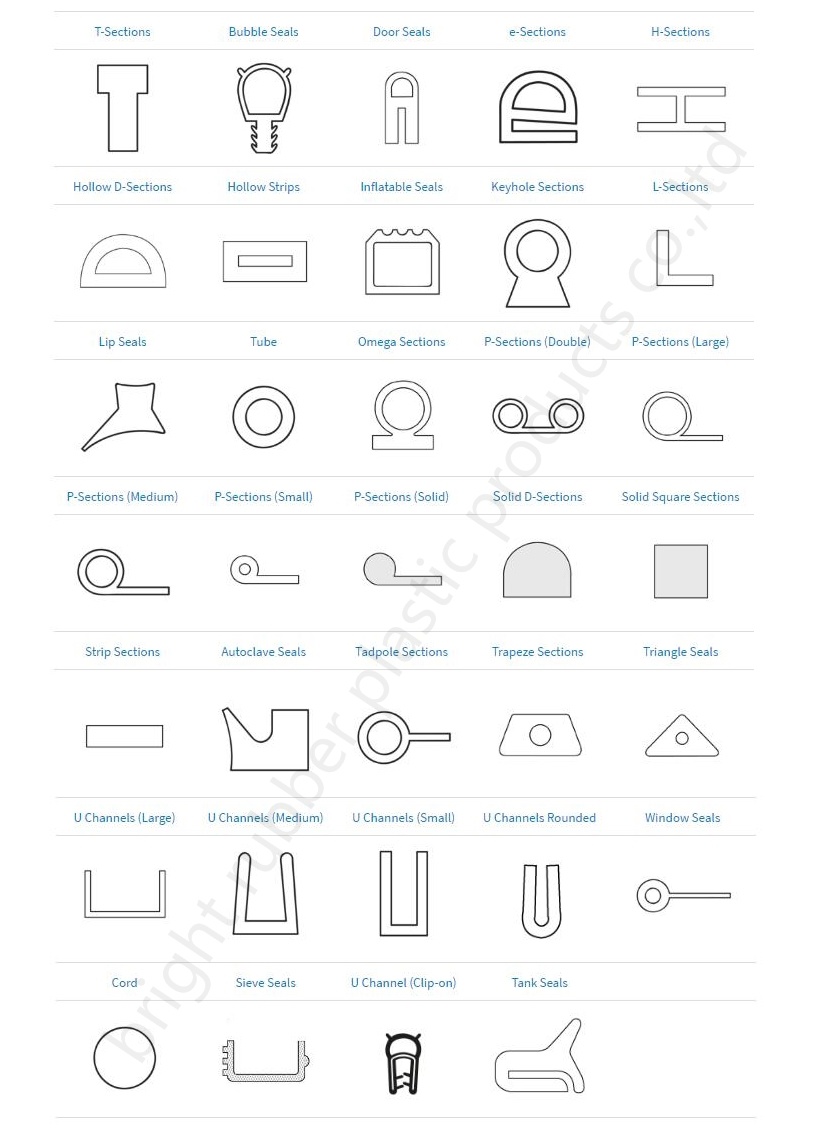 高品质固体橡胶挤出零件