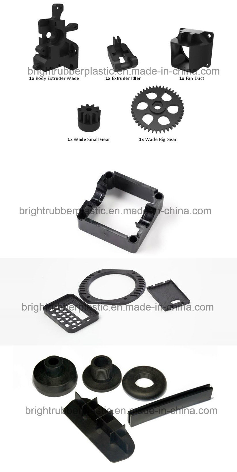 定制注塑塑料零件，带ABS，PP，PE，PVC